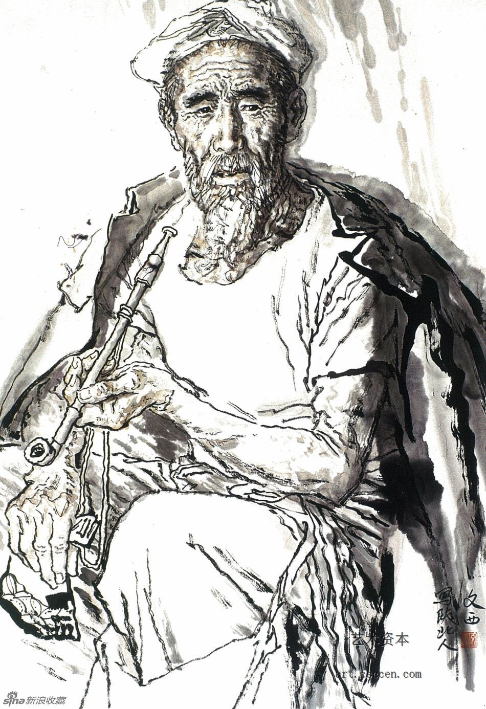 文西写陕北人 69.5cm×45.5cm 1978年